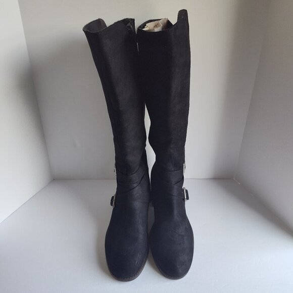 White Mountain Shoes - Ladies SZ 8-1/2 W (WC) White Mountain Black Vegan Suede Boot